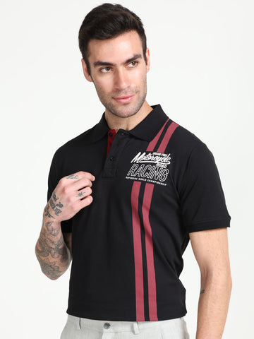 Ethan Grand Prix Racing Design Men's Premium Cotton Lycra Black Twentee4 Polo Shirt