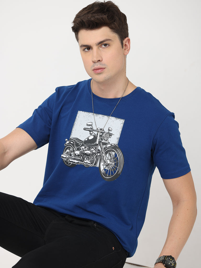 The Harley Guy; Motorcycle Biker Premium Twentee4 T-shirt; Navy Blue, Regular Fit Cotton Lycra - Twentee 4 main image